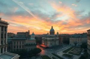 Cena cotidiana de trabalhadores na Roma Antiga ao nascer do sol
